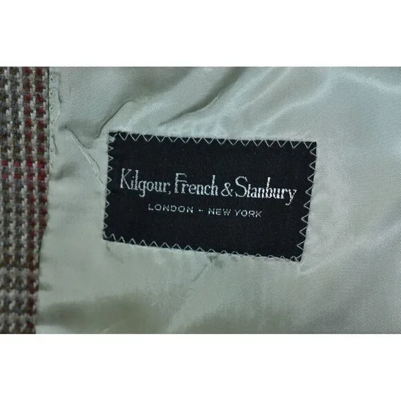 Kilgour French Stanbury Men's Sport Jacket Size 38R Tweed Blazer Wool Brown Coat - Picture 14 of 16
